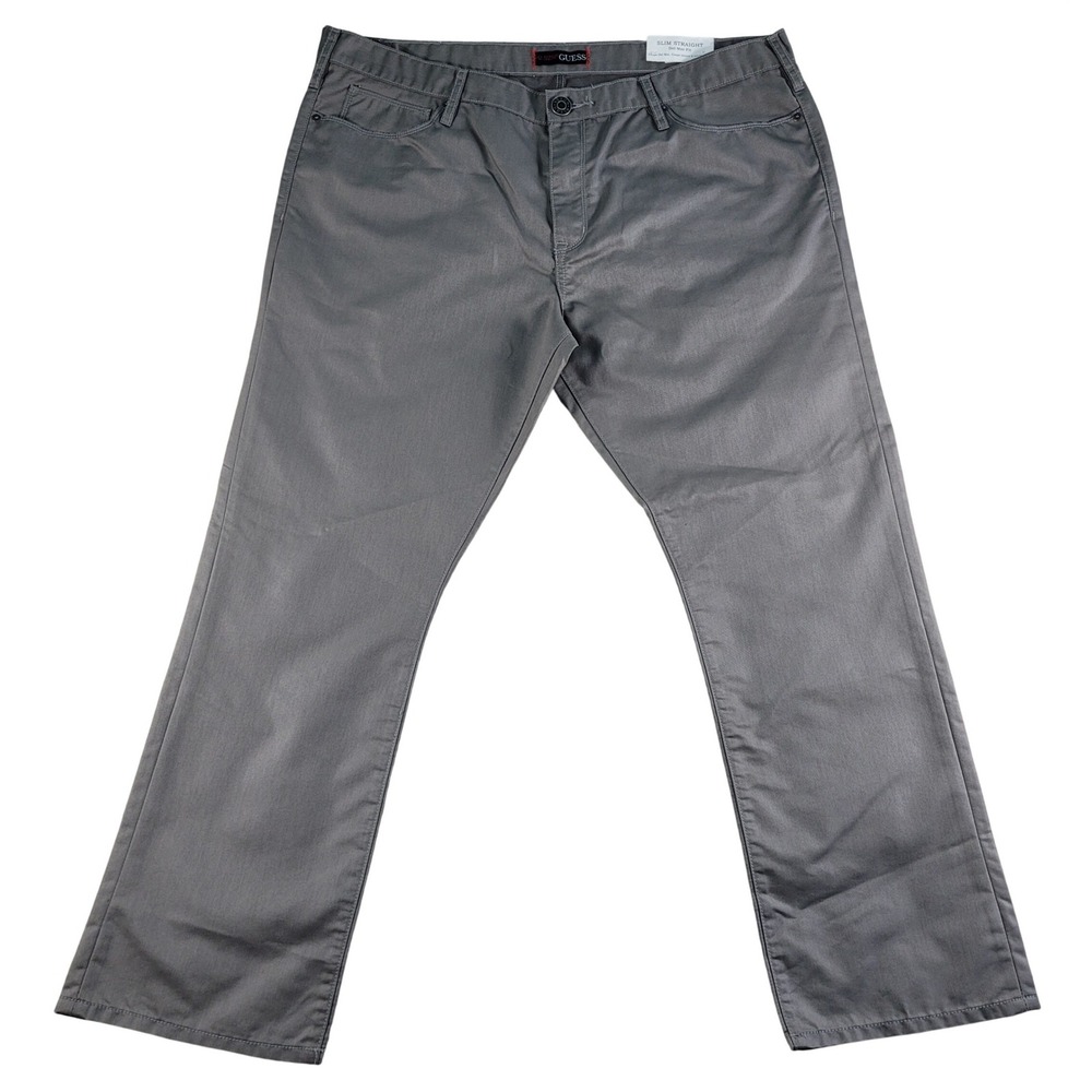 Guess Del Mar Fit Jeans Mens 40x30 Aluminum Grey Excellent Slim Straight Pants